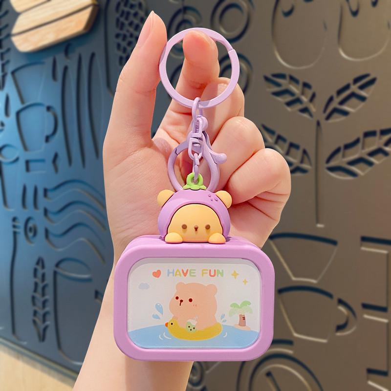 Очаровательный силиконовый ночник-брелок в виде медвежонка, милый мультяшный дизайн для подарков