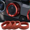 4Pcs For 2016-2020 Toyota Tacoma Red Car Ac Climate Control Ring Knob Trim Cover