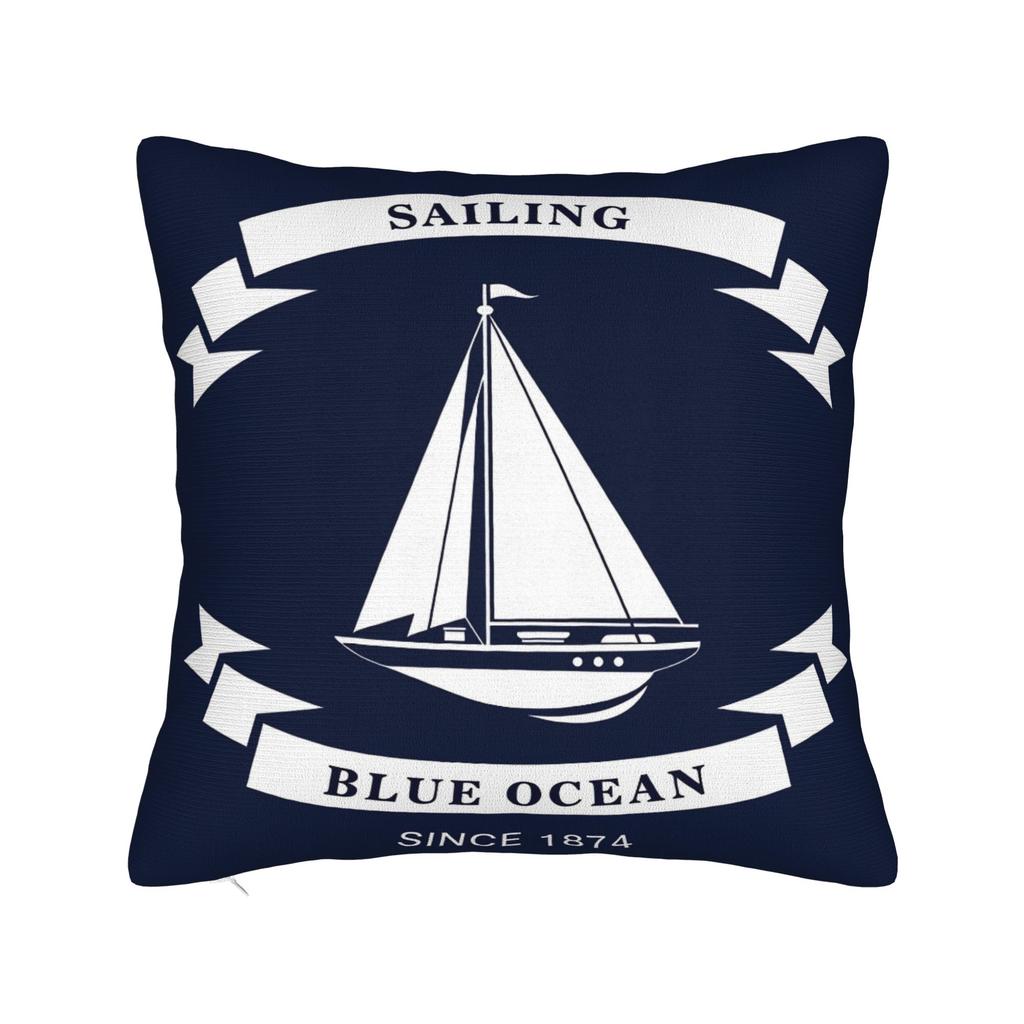 Nordic Dark Blue Nautical Collection Pillow Cover Custom Cushion Cover Funny Pillow Case For Living Room Chair