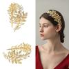 Wedding Gown Headband for Bride with Elegant Leaf Aesthetic Evening Party Props Decorative Tiaras Hairhoop Eye Catching