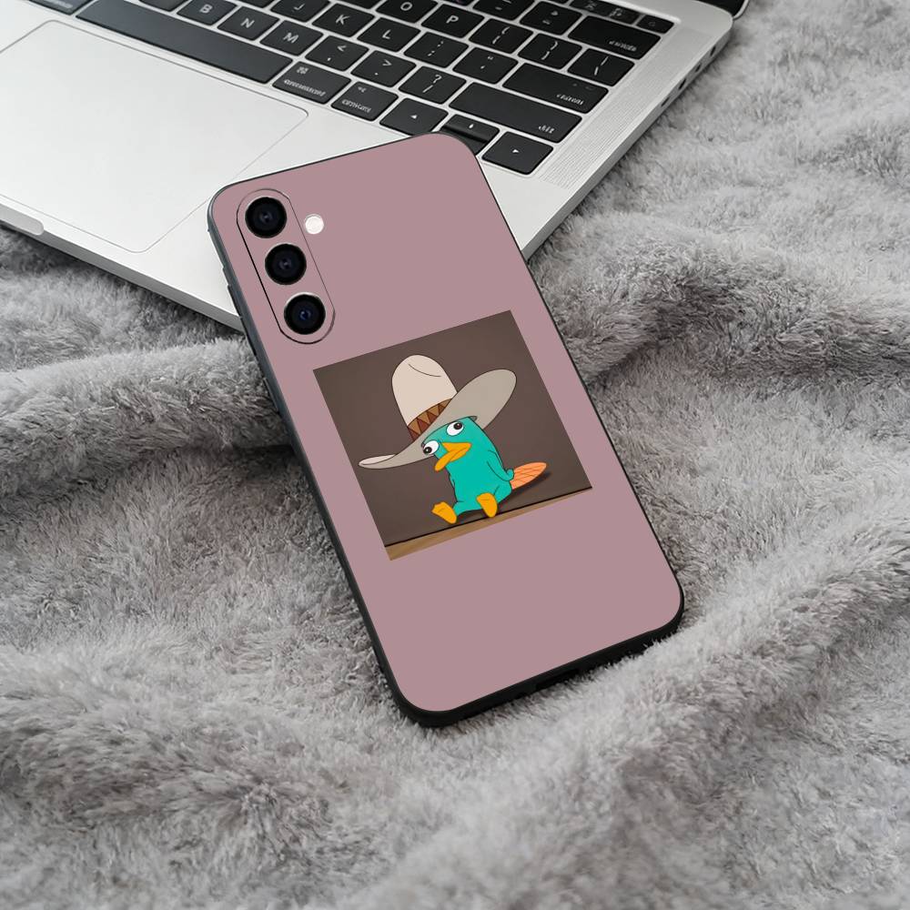 Черный мягкий силиконовый чехол для телефона P-Perry The P-Platypus для Samsung Galaxy A73, A71, A72, A70, A53, A52, A51