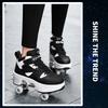 Fashionable Unisex Automatic Pop-up Sneakers With Wheels Dual-purpose Skating Casual Shoes Women's High Top 4 Wheel Roller Shoes