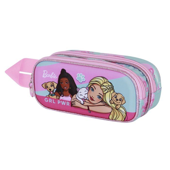 Trousse Double 3D - Barbie Pets - Rose - Taille Unique
