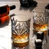 330ml/350ml Carved Whiskey Glass Transparent Wine Glass High End Foreign Wine Glass Exquisite Juice Beverage Mugs Water Bottle