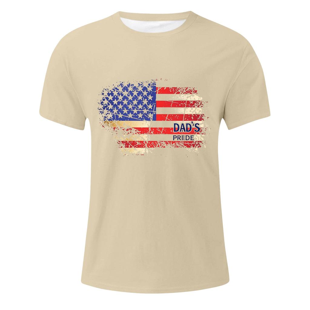 Мужская футболка с принтом флага ко Дню отца, мужской свободный повседневный топ с коротким рукавом