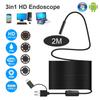 2M 8mm 8 Adjustable LED USB Endoscope Inspection Camera Semi-rigid Type 1200P HD Borescope 3in1 Waterproof IP68