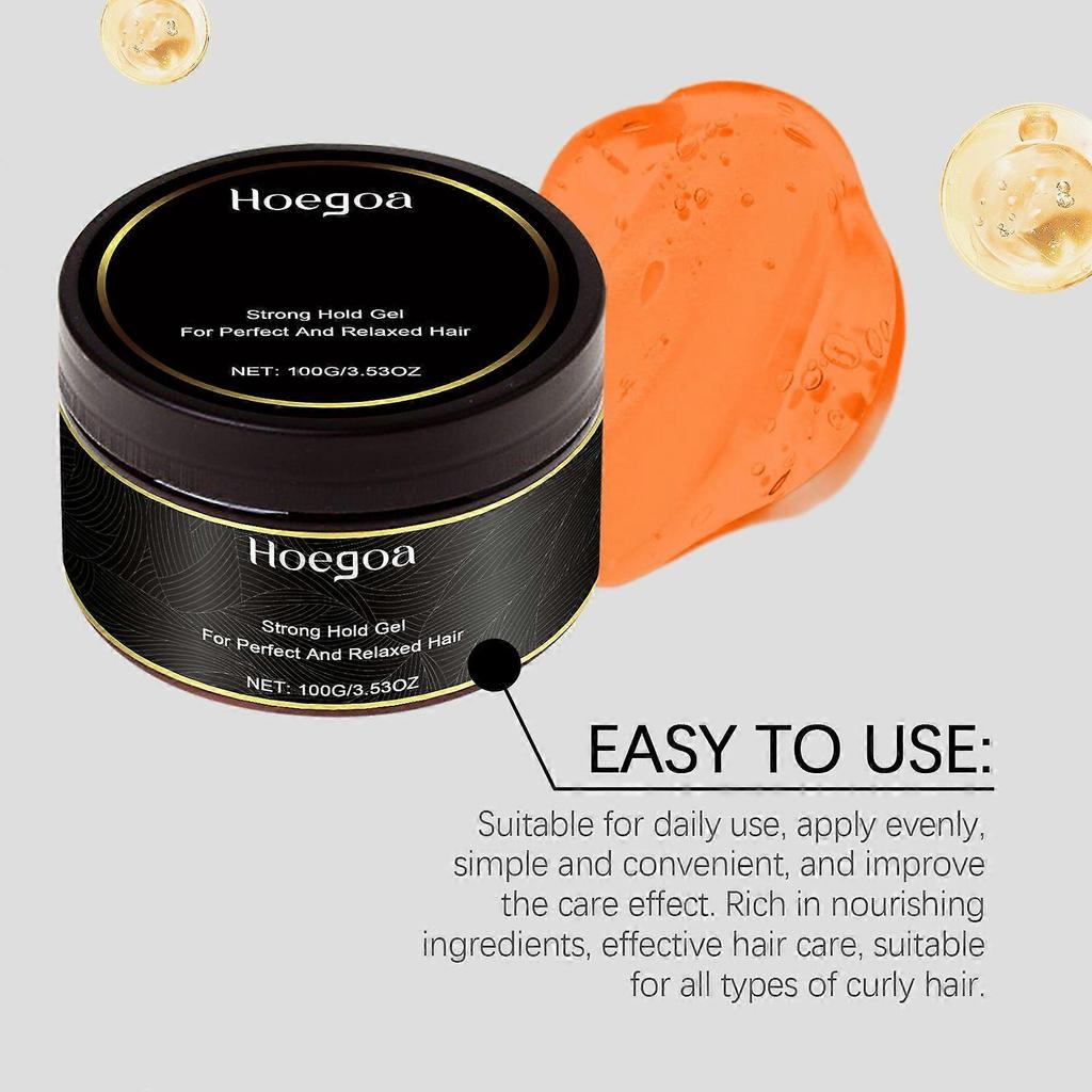 Hoegoa Hair Styling Gel, Moisturizing and Curling Natural Refreshing Styling Gel for Lazy Hair and Curly Hair
