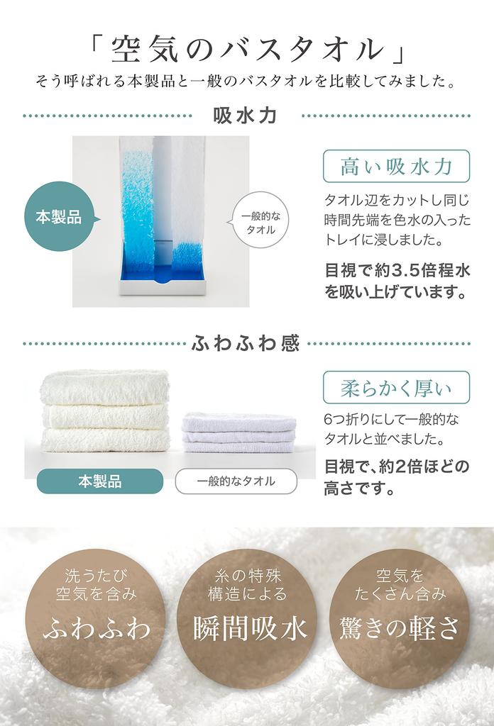 Хлопковое банное полотенце Imabari Air Towel Сделано в Японии Хлопковое банное полотенце Imabari Полотенце Imabari [& Imabari] 100% (2)