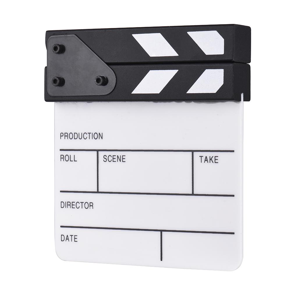 Compact Size Acrylic Clapboard Dry Erase TV Film Movie Director Cut Action Scene Clapper Board Slate Film Director Clapperboard