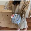 Стильная и простая женская сумка-ведро контрастного цвета, новая сумка через плечо, сумка-мессенджер, многоцелевой ремешок, универсальная сумка