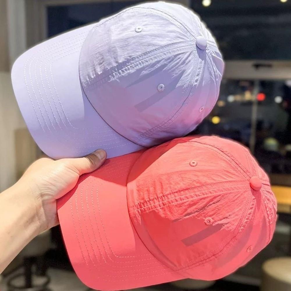 Korean Style Quick-Drying Baseball Cap Solid Color Peaked Cap Retro Solid Color Sun Hat  Sports