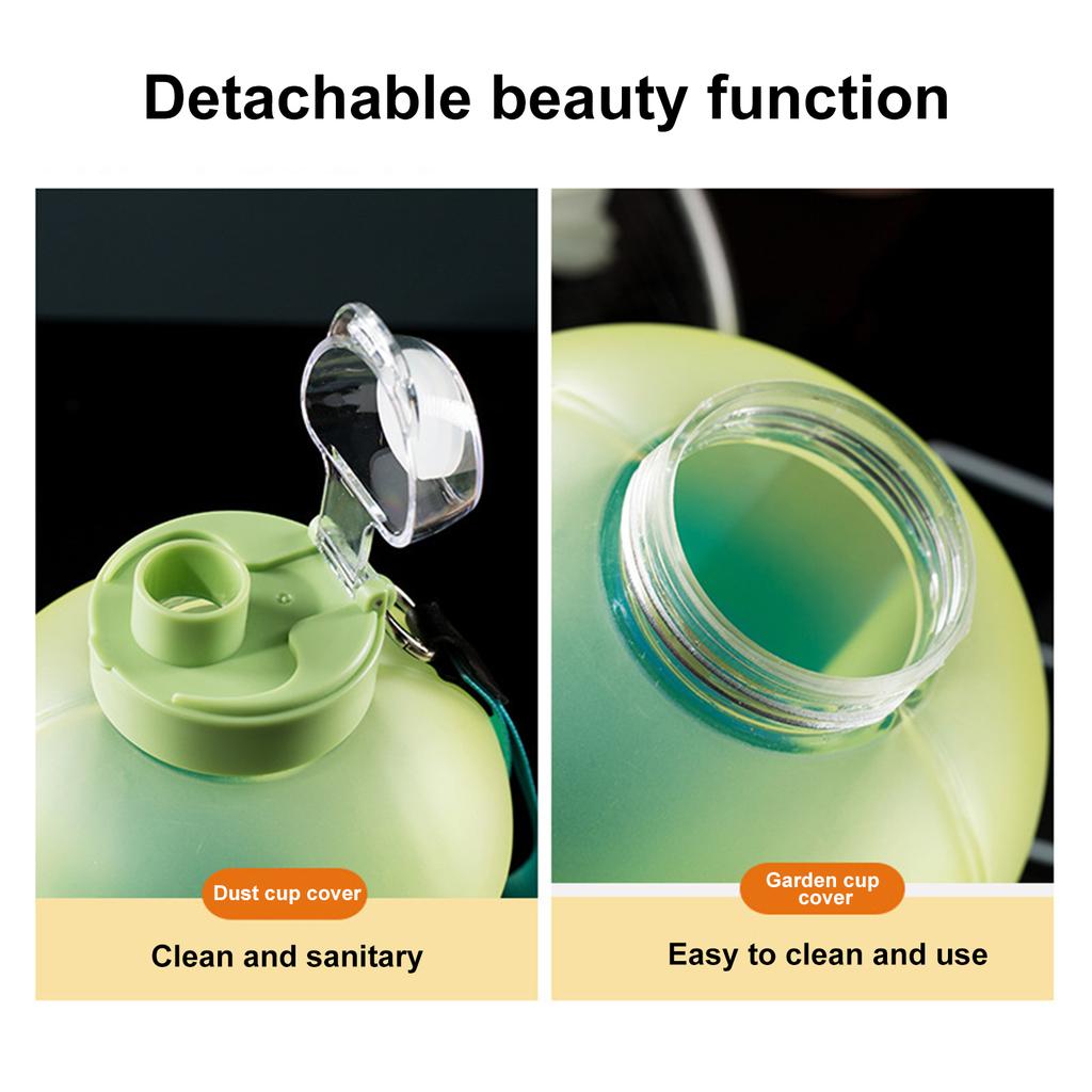 Бутылка для воды большой емкости 2200 мл, градиентный цвет, маркер времени с ручкой, ремешок, широкое отверстие для рта, чашка для спорта на открытом воздухе, фитнеса, тренажерного зала