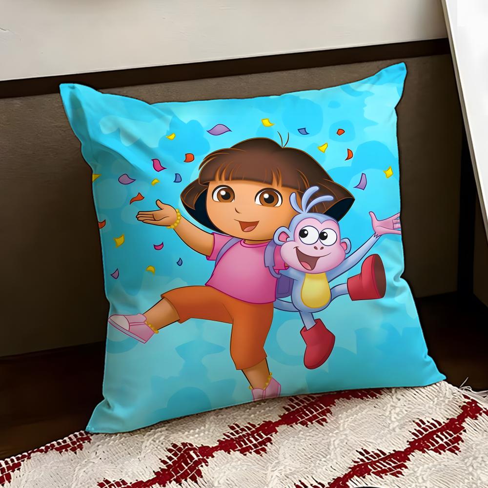 Anime cute DDora the EExplorer Cushion Cover Reversible Soft Durable Pillow Cover Home Car MultiScene Use for Daily Comfort