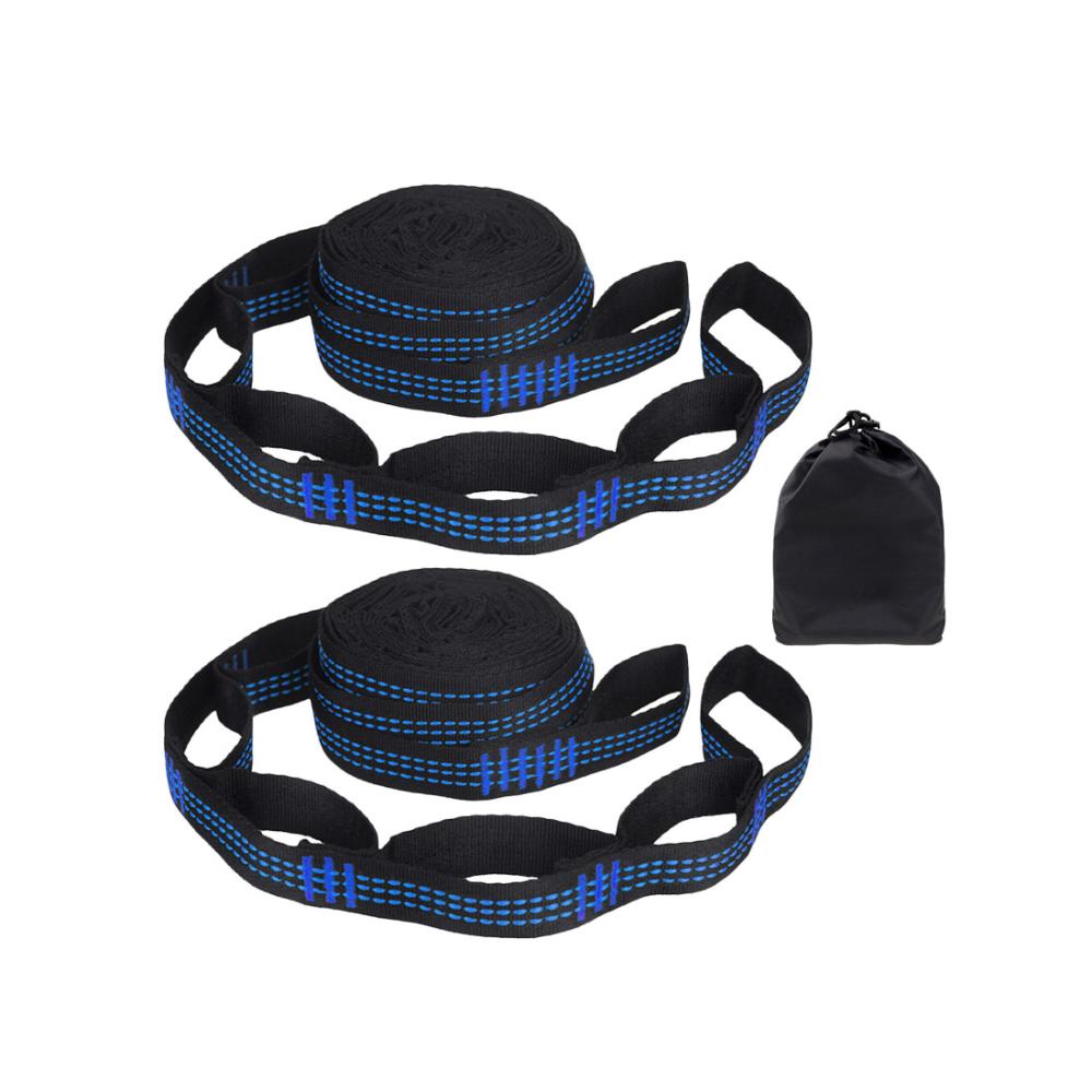 2 Pcs/Set Fashion 5 Rings High Load-Bearing Polyester Rope Reinforced Hammock Strap Camping