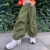 Women Casual Baggy Wide Leg Sweatpants Fashion Vintage Chic Solid Drawstring Trousers Y2K Loose Streetwear Joggers Cargo Pants