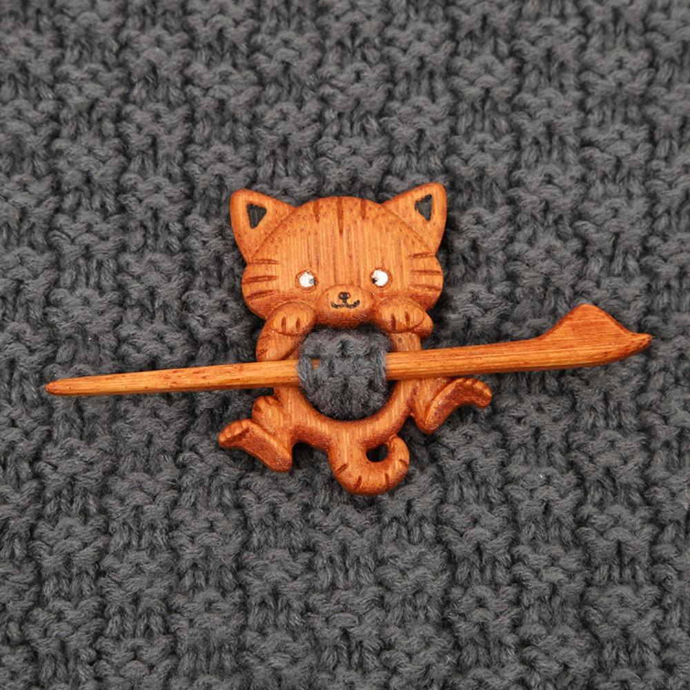 Милая брошь-значок в виде животного, свитер, щенок, котенок, пряжка для шарфа, ретро, деревянная, для вечеринки