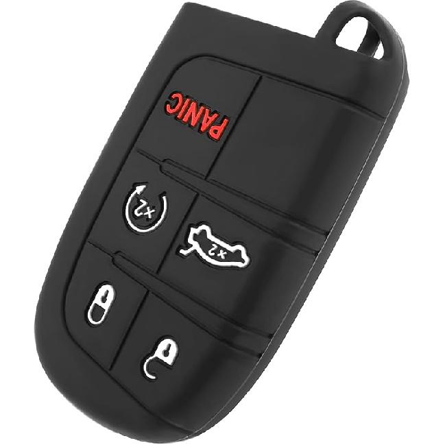 5 Buttons Car Key Fob Cover,Key Fob Case Car Accessories Compatible with Jeep Dodge Chrysler (Blue)