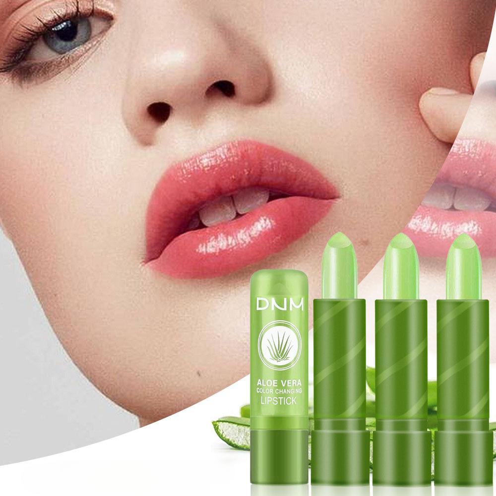 Алоэ Цветная помада, меняющая цвет, Алоэ Вера Оттеночный бальзам для губ Увлажняющая стойкая губная помада Увлажняющий блеск для губ для мягких и сияющих губ