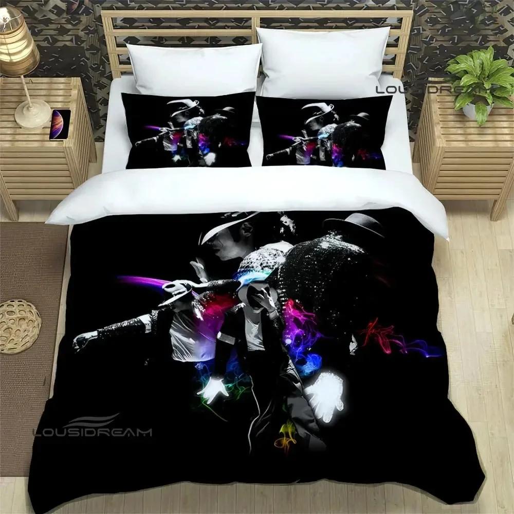 Комплект постельного белья с 3D-принтом Майкл Джексон Двуспальный Полуторный Кинг Пододеяльник Одеяло Наволочка Мальчики Девочки Взрослые Спальня