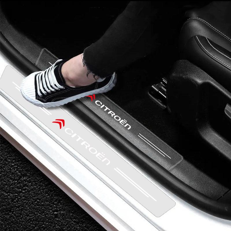 4pcs Car Threshold Sticker Scratch Resistant Transparent Film Protector For Citroen C1 C2 C3 C4 C5 C6 C8 C4L DS3 DS4 DS5 LS DS6 Picasso