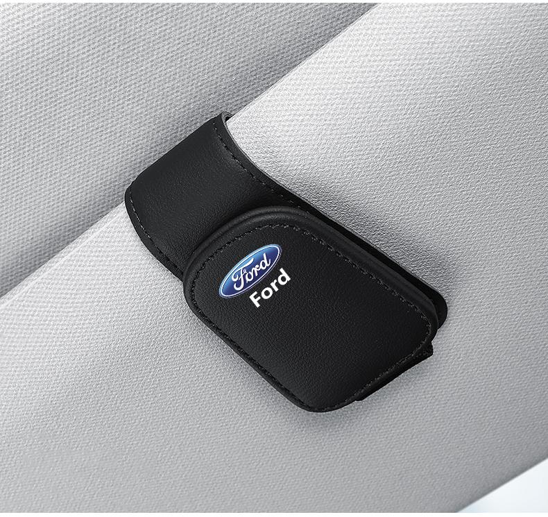 Car Sun Visor Glasses Clip Sunglasse Eyeglasses Holder For Ford S MAX Ranger Focus Fiesta Mondeo Kuga Mustang Escort keychain