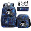 Riman ONE PIECE USB кодовый замок рюкзак студенческий школьный рюкзак сумка через плечо пенал набор из трех предметов для мужчин и женщин