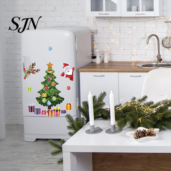 Home Security Door Decor Christmas Fridge Magnets, Soft Magnetic Santa & Tree Stickers, Reusable Party Supplies Holiday Magnet Ornaments for