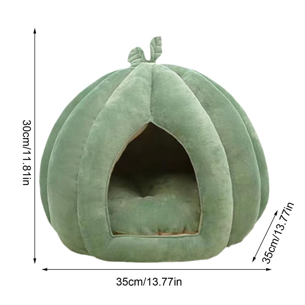 pumpkin cat bed Pumpkin Cat House Cat Cave Thickened Halloween Pet Bed Enclosed Cat Nest Winter Warm Cat Bed Pet Sleeping House