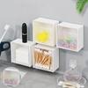 1pcs Plastic Wall Mounted Storage Boxes Dustproof Bathroom Organizer for Cotton Swabs Makeup Adhesive Small Jewelry Holder Box