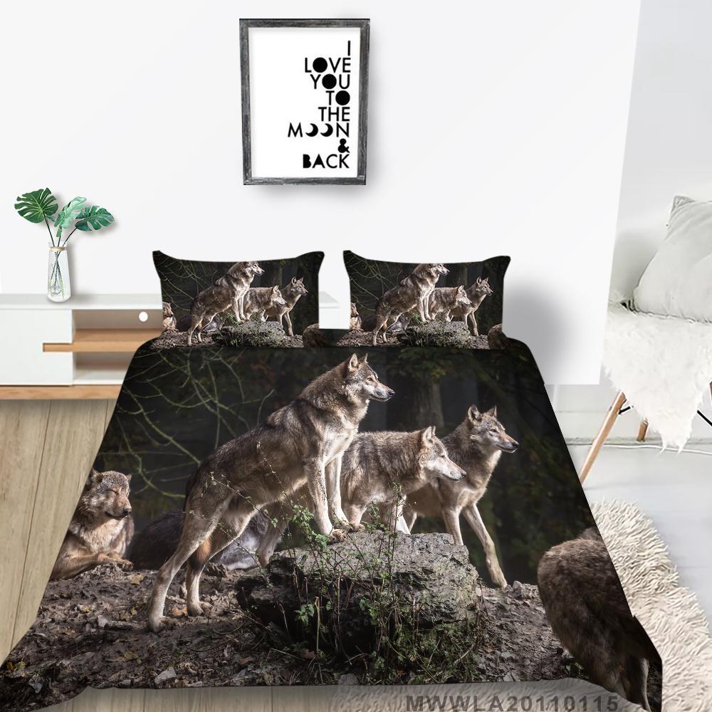 2023 Новый стильный комплект постельного белья с принтом волка, пододеяльник с животными, чехол для кровати, Высококачественная наволочка, крутой мужской комплект постельного белья, комплект постельного белья королевского размера, чехол
