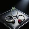 Имитация ювелирных изделий Кольцо с красным корундом цвета рубина в форме короны, шесть лапок, модное, живое кольцо