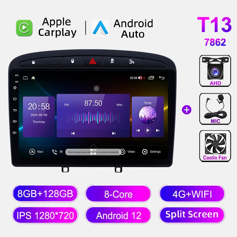 Автомобильное радио для Peugeot 408 2012-2020 для Peugeot 308 T7 2007-2015 Carplay Мультимедиа Видео Плеер Навигация GPS Сенсорный Экран HU