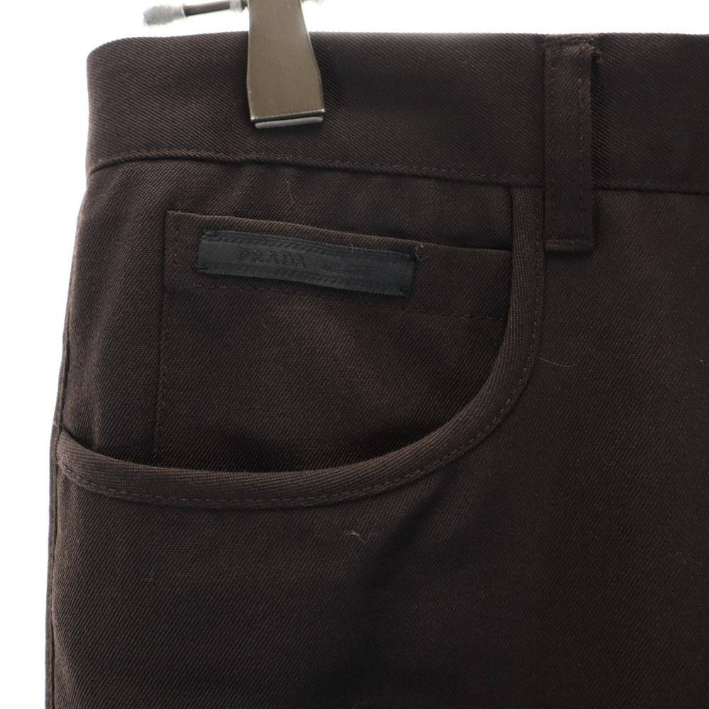 PRADA made in Italy Piping wool Slacks pants 46 Brown Men's Used