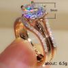 Cubic Zirconia Six-Claw Ring: Trendy European & American Ladies' Engagement or Dinner Jewelry