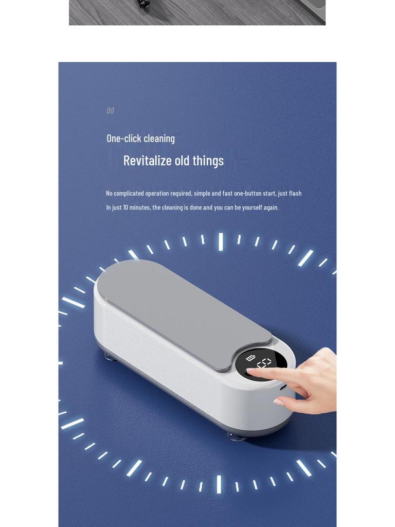 Portable Multifunctional Ultrasonic Cleaner for Jewelry, Makeup Brushes, and Eyeglasses