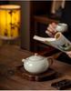 Antique Style Beige Ceramic Teapot for Gongfu Tea Brewing