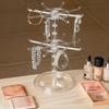 Rotatable double-layer jewelry display rack desktop organizing storage rack transparent
