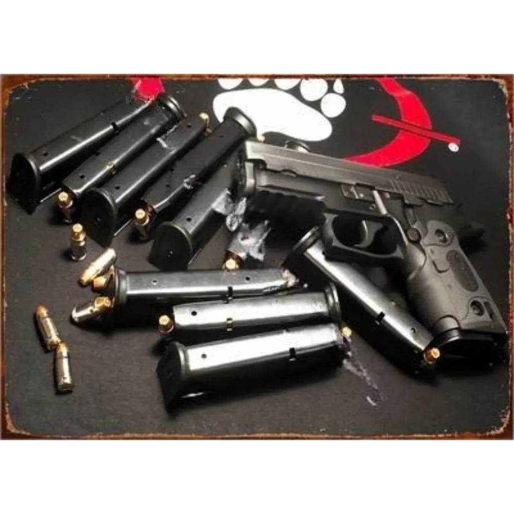 Vintage Neue Pistole HD Zinn Malerei Metall Zeichen Poster Nach Hause Wohnzimmer Bar Club Party Mann Höhle Kunst Wand Dekoration