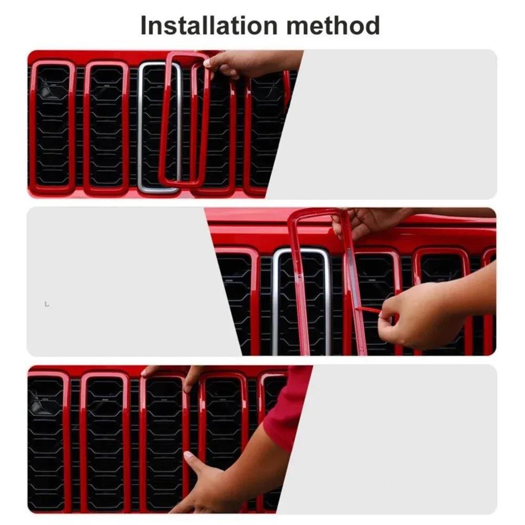 Накладка-кольцо на решетку радиатора и накладка-кольцо на фару для Wrangler JL 2024 Карбон