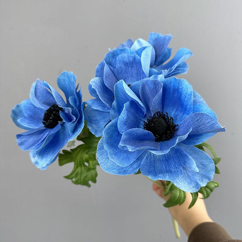 Искусственная ветка Real Touch Искусственные цветы Садовый декор Имитация цветка Розовая анемона Балконное украшение