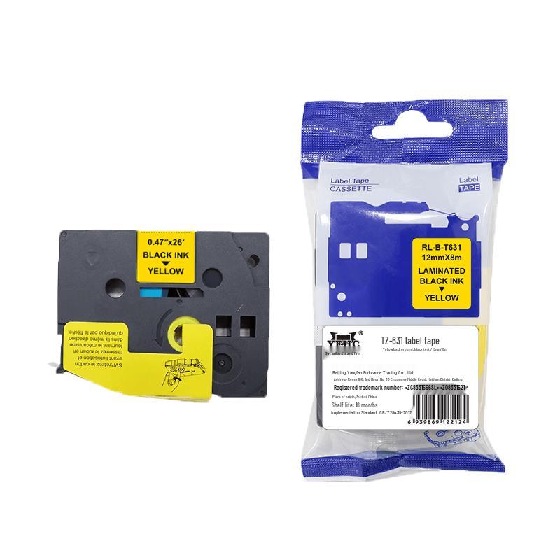 Yangfan Naili TZe-631 Black on Yellow Label Tape