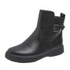 Women's Retro Round Toe Side Zipper Martin Boots - Short Tube, Thick Sole, Flat Bottom, British Style, Plus Size Available.