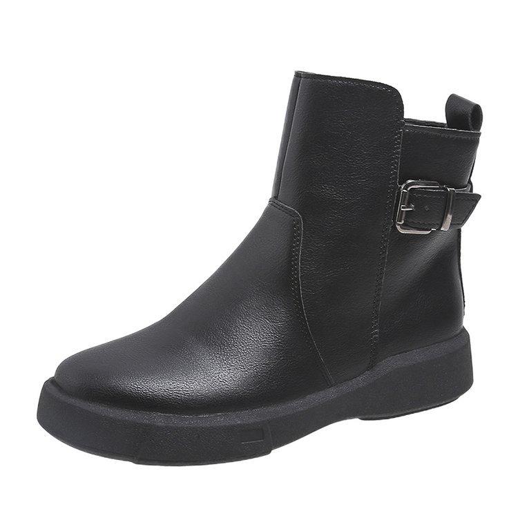 Women's Retro Round Toe Side Zipper Martin Boots - Short Tube, Thick Sole, Flat Bottom, British Style, Plus Size Available.