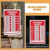 Business Hours Sign for Retail Use PVC 2Pcs Red Open Changeable Hours Stickers
