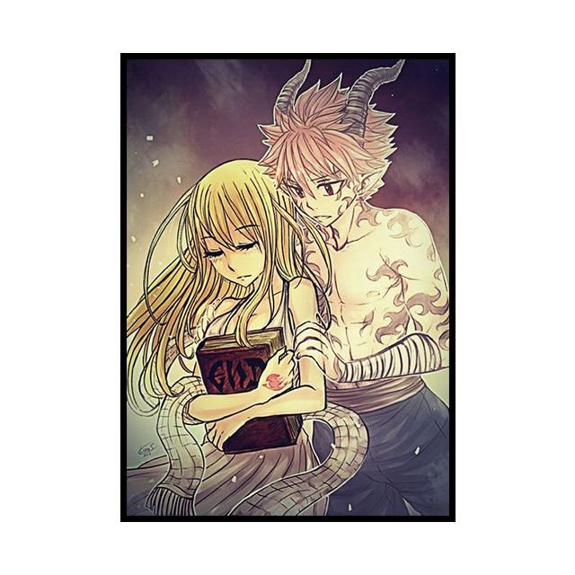 Японское аниме-персонаж, украшение, фреска, плакат «Хвост феи», холст, живопись и настенные художественные принты для детской комнаты для современного домашнего декора, без рамки