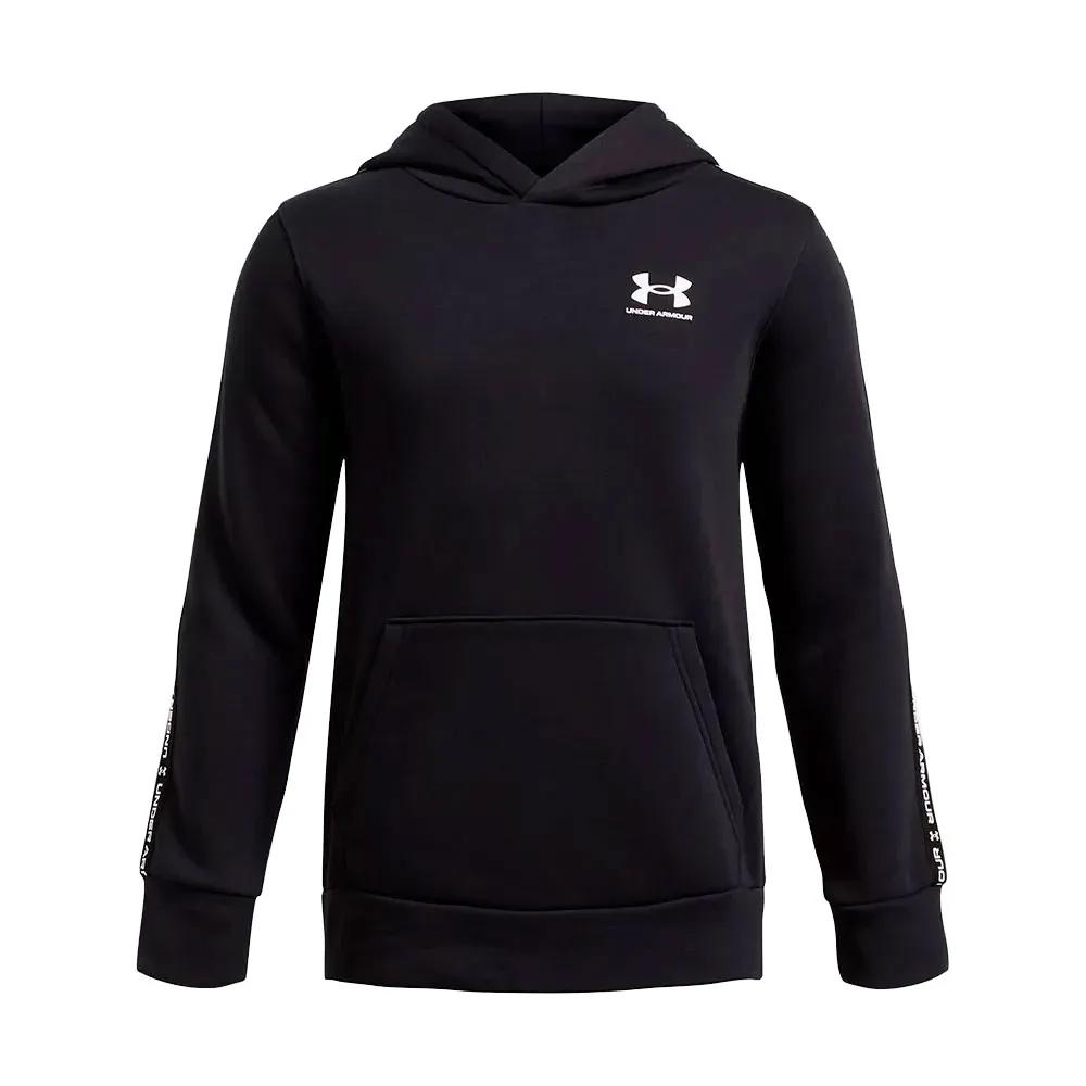Under Armour Icon Fleece Taping Hoodie ultra-soft fleece black