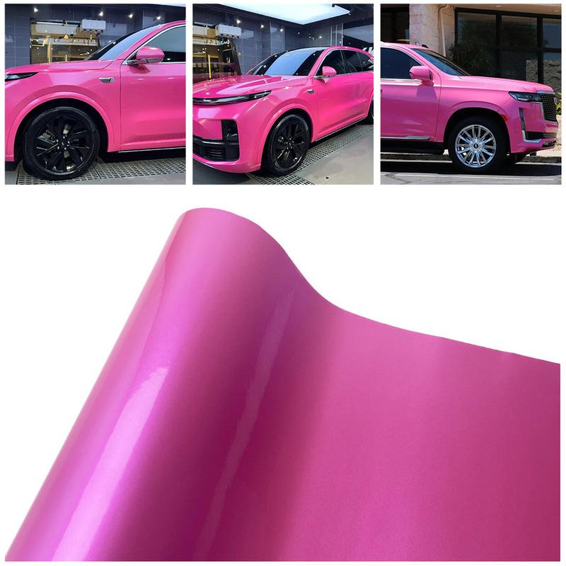 Виниловая пленка цвета Candy Pink для тюнинга автомобиля, велосипеда, мотоцикла, металлическая наклейка, глянцевая самоклеящаяся наклейка с каналами для отвода воздуха