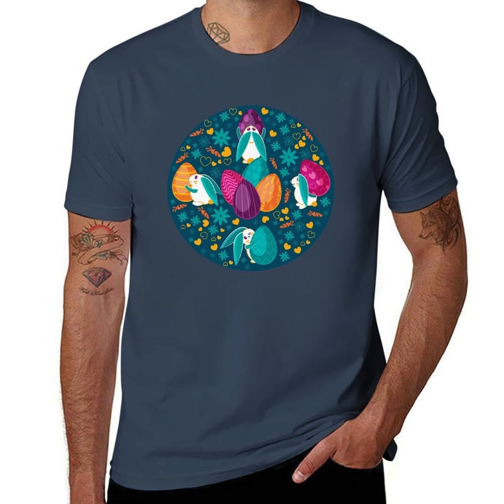 Busy Easter Bunnies TShirt Active Sports Short Sleeve Cotton Shirt