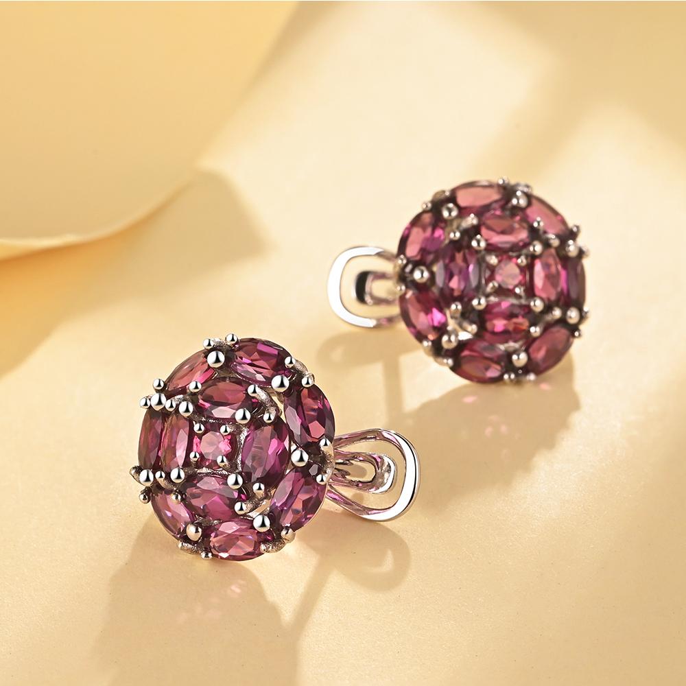 Bolaijewelry Легкие роскошные модные серьги с родолитом, новинка 2023 года, изысканные серьги из стерлингового серебра 925 пробы, ювелирные изделия для женщин