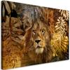 Печать на холсте Лев и сусальное золото